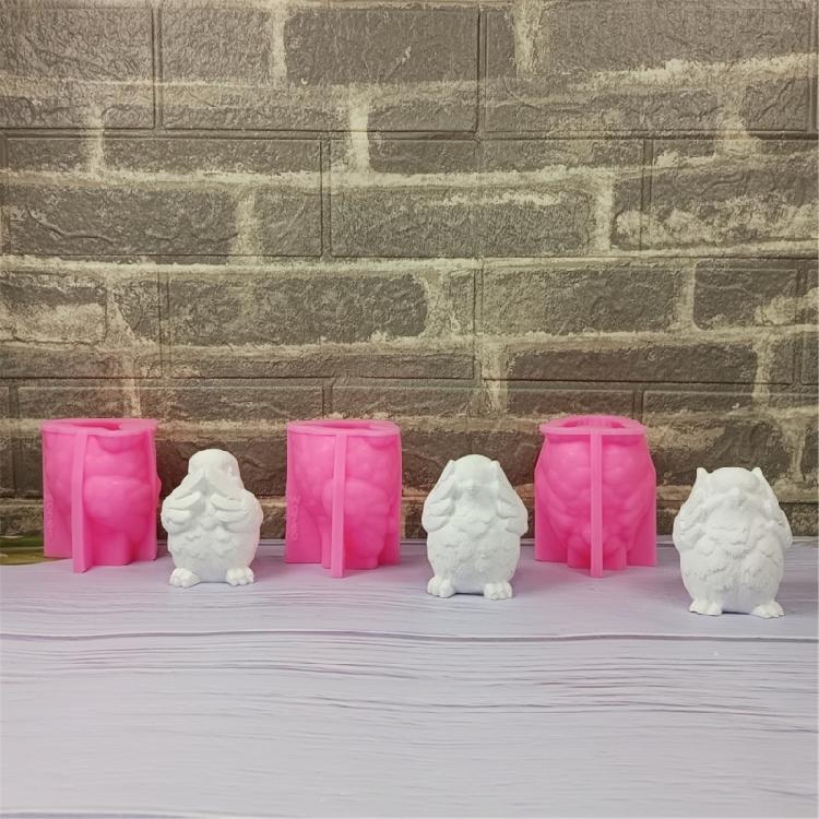 Lovely Animal Candle Molds Castings Molds 3D Bird Silicone Moulds Epoxy Resin Molds Plasters Molds Ornament Molds