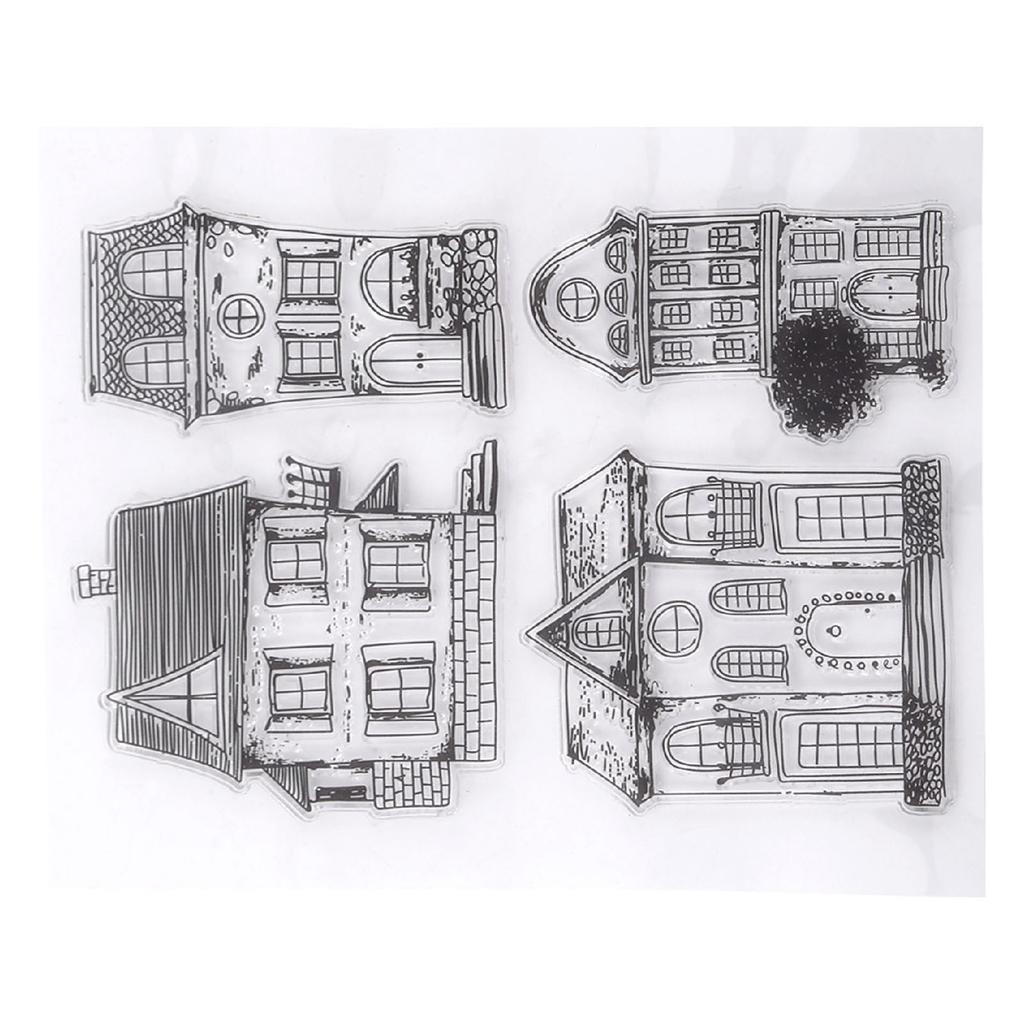 Scrapbook Photo Cards Rubber Stamp Clear Transparent Stamps House