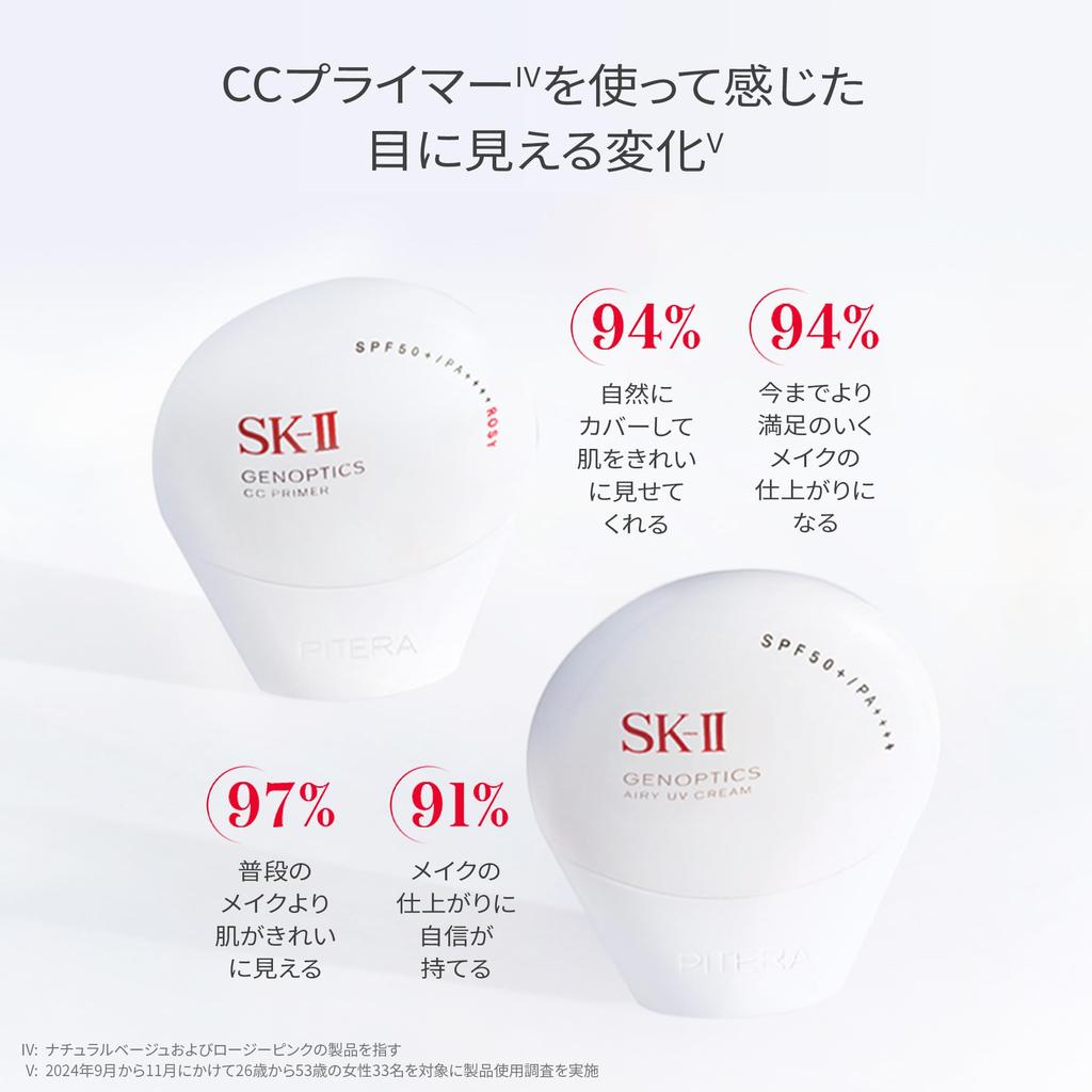 Genoptics CC Natural White Floral Contiene Niacinamide e Pitera SK-II Primer, 30g, Beige, SPF50+/PA++++, Profumo,