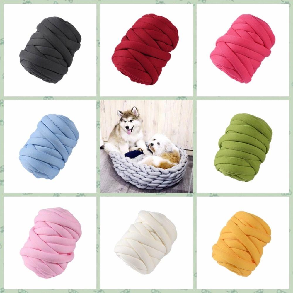 Solid Color Wool Tube Crochet Yarn Bulky Arm Knitting Spin Yarn  Spin Yarn