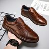 Men's Casual Slip-on Leather Loafers - British Style, Elastic Band, Versatile Youthful Design, White.