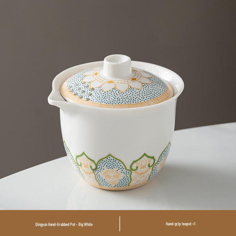 ZISIZ Ceramic Hand-Grip Gaiwan Tea Cup