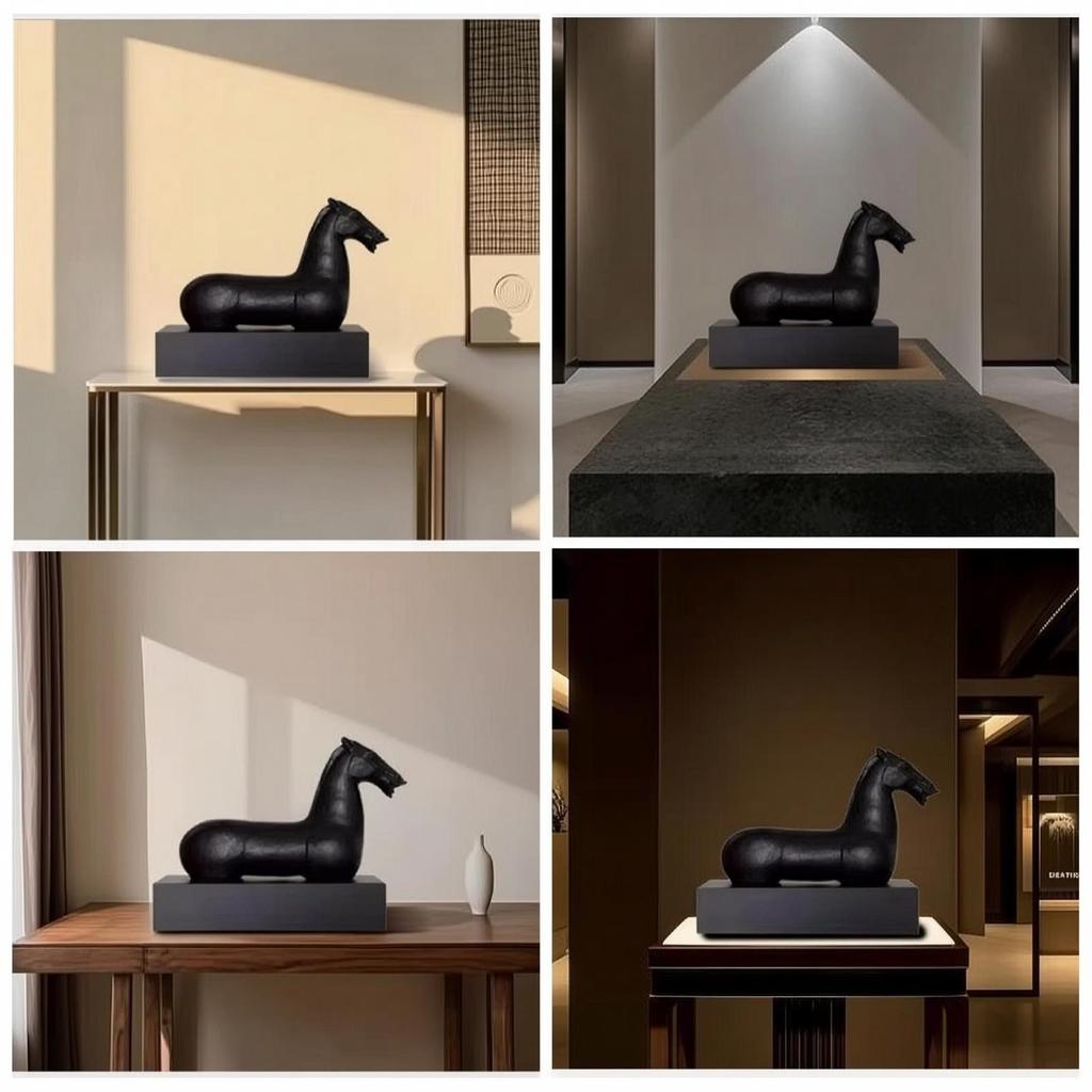 Modern Resin Horse Figurine Decorative Statuette Sculpture for Home Office