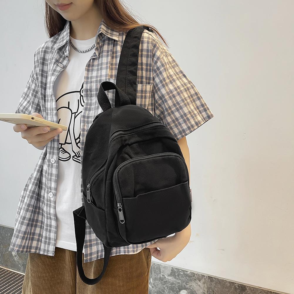 Preppy Styl Móda Ženy Jednobarevný Malý Batoh Studenti Dámy Cestovní Plátěná Školní Taška Batůžky Taška přes Rameno