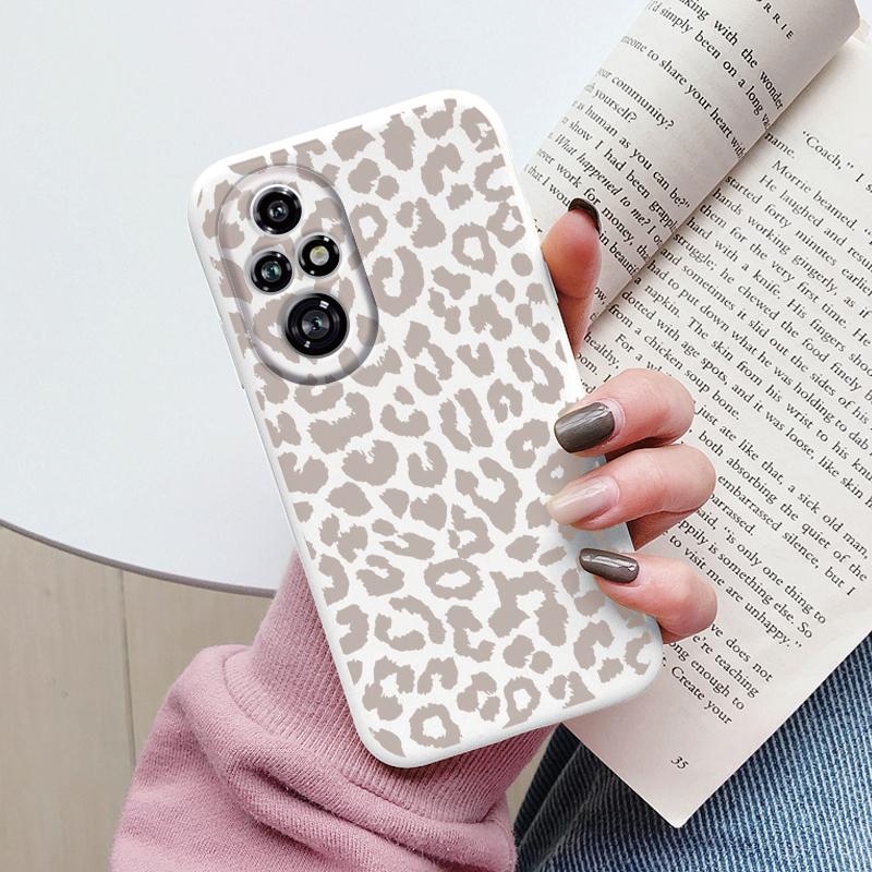 Beautiful Flowers For Honor 200 Pro Case Cute Heart Leopard Print Cover Soft Silicone Matte Protective Funda For Honor 200 Smart