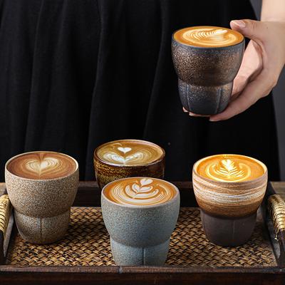 Japanese Style Rough Pottery Espresso Cup Retro Ceramic Kung Fu Tea Cup Owner's Tea Cup Office and Home Water Cup