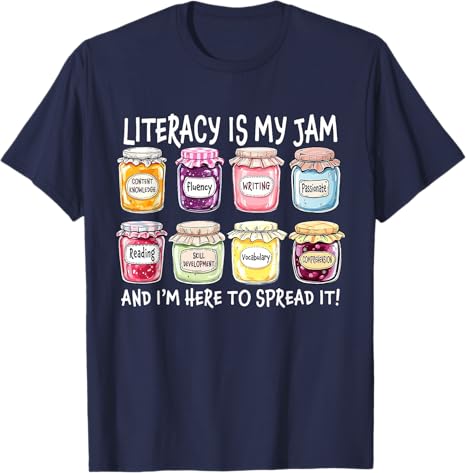 

Retro Literacy Is My Jam and Im Here To Spread It Funny TShirt Humor Y2k Design Streetwear Clothes Novelty Gift Short Sleeve 4XL