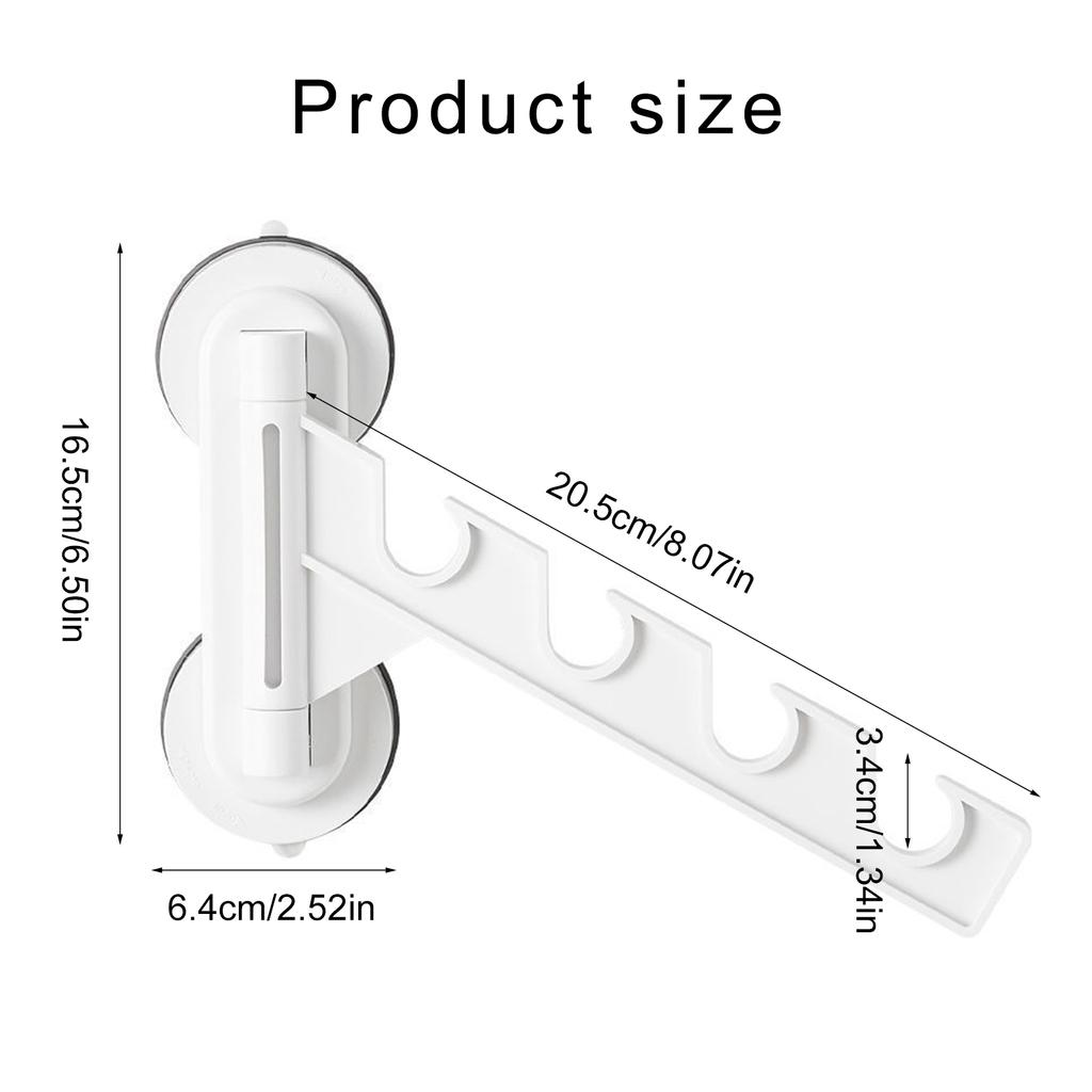 Foldable Suction Cup Clothes Drying Rack Convenient Clothing Drying Hanger with Robust Suction for Multiple Garments
