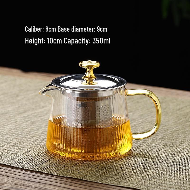 2026 Thickened Glass Teapot with Integrated Infuser – High-Temperature Resistant for Home Brewing