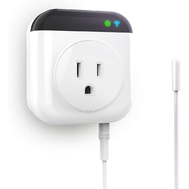 Programmable Smart WiFi Thermostat Plug Outlet, Wireless Electric Plug-in Temperature Controller with App Remote Control. Compatible with Alexa and