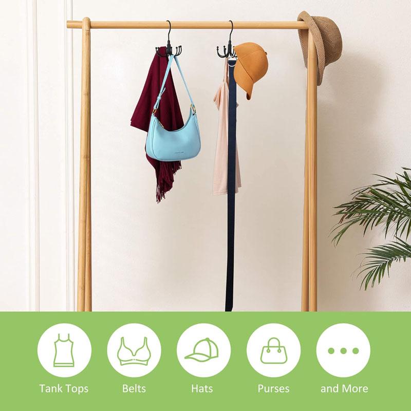 1Pc Multi Purpose Hanger 360 Rotatable Metal Clothes 8 Claw Hooks Closet Wardrobe Organizer Multifunctional Hook Belt