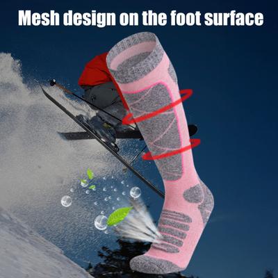 Knee High Ski Socks Men Women Stretchy Thermal Knee Socks Breathable Shock Absorption Socks for Snowboarding Hiking Mountaineering