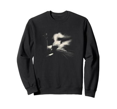 Bluza z nadrukiem abstrakcyjnego minimalistycznego kota, rysunek twarzy