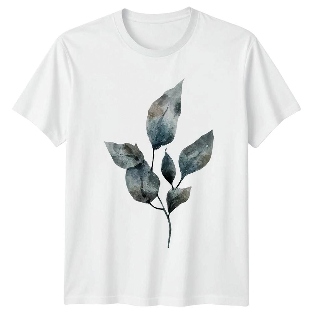 Moody Watercolor Aesthetic Botanical Leaf TShirt Watercolor Art Botanical S