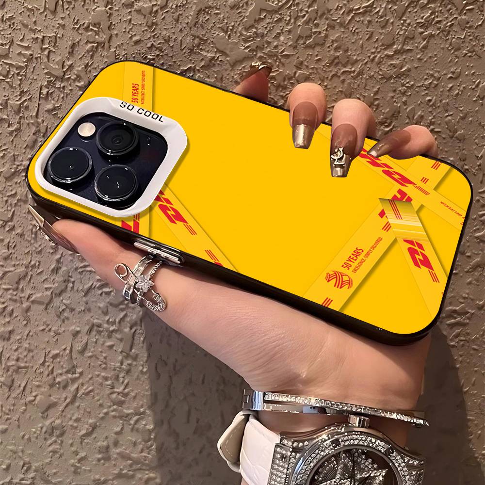 D-DHL-L Logo Color Phone Case For iPhone 17 16 15 14 13 12 11 Pro Max Plus Pro Shell