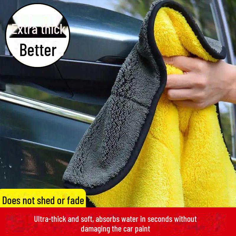 Thickened Absorbent Car Cleaning Cloth - Soft, Non-Damaging, Multi-functional Towel for Wiping and Decontaminating.