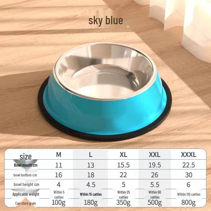 Anti-Spill Stainless Steel Pet Bowl for Dogs & Cats - Available in Small & Large Sizes