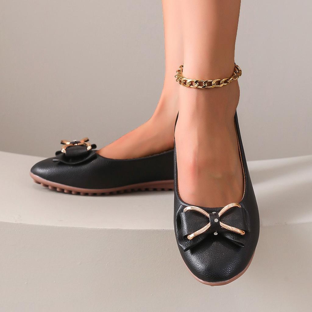 Spring New Korean Version Flat-bottomed Versatile Comfortable Non-slip Work Shoes Maternity Soft-soled Casual Summer Doudou Shoes Women's Shoes