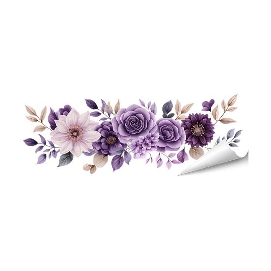 

Flowers Toilet Seat Sticker Lid Wall Sticker Self-Adhesive Bathroom DIY Waterproof Floral F