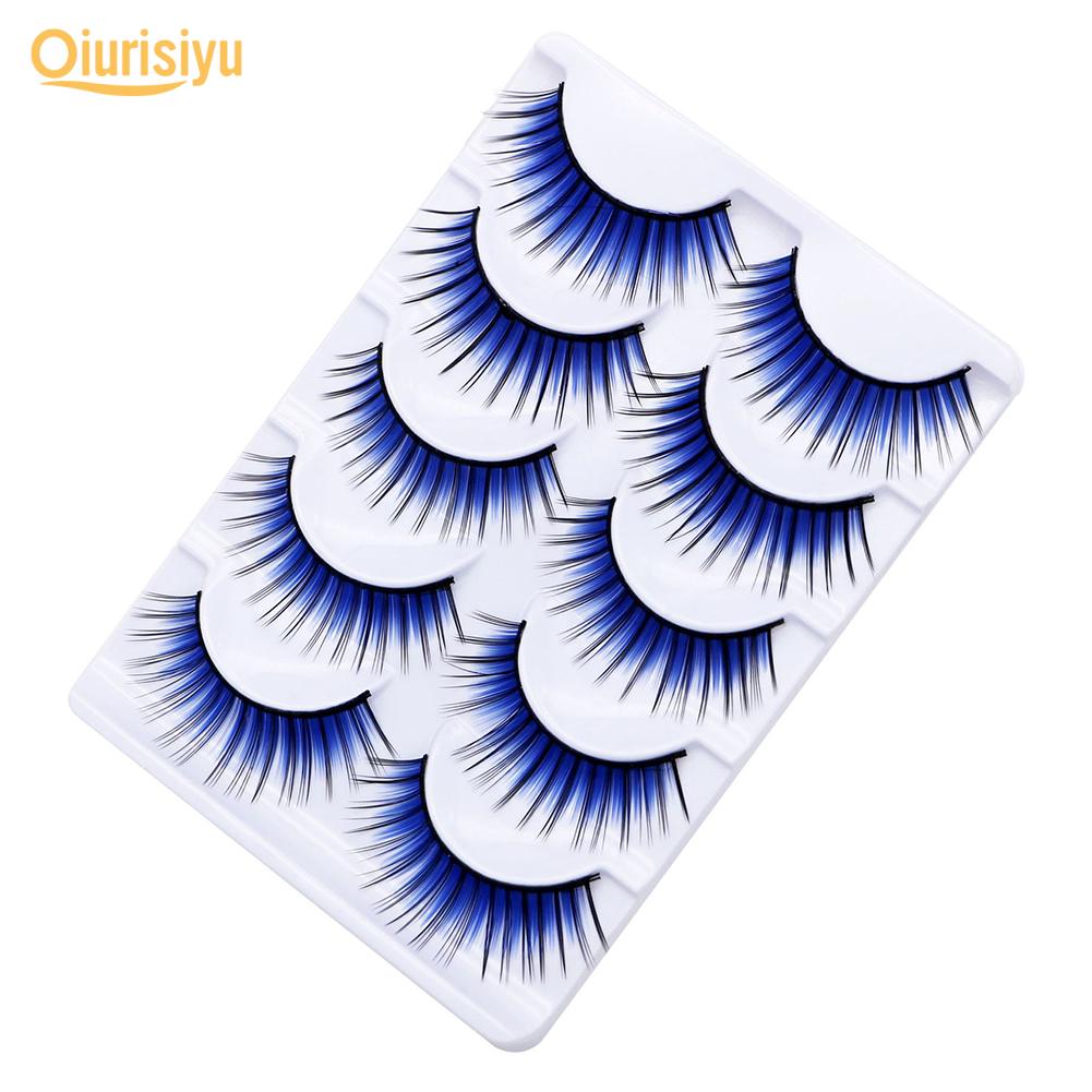 5Pairs Colorful Long Thick Fake Eyelashes