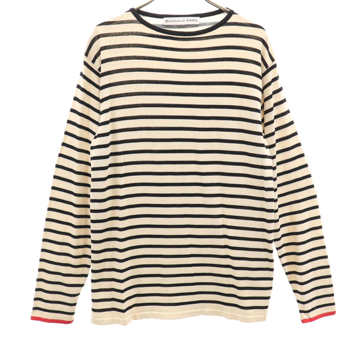 

BATEAUX DE SHIPS сделано в Японии Тельняшка с длинным рукавом с узором в полоску 1 мужская б/у