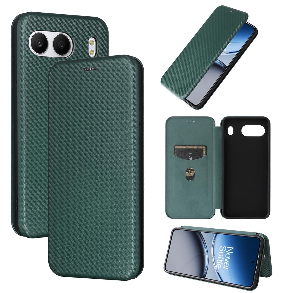 For OnePlus Nord 4 Case Carbon Fiber Texture Drop-Proof PU Leather Phone Cover