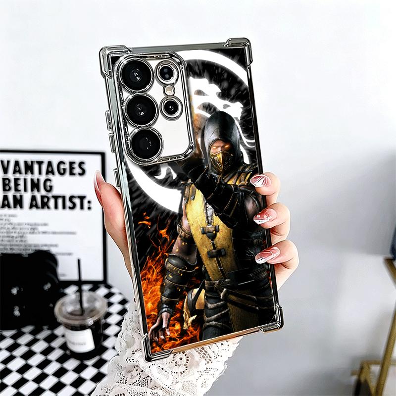 

Mortal Kombat Game Plating Phone Case For Samsung Galaxy S24 S25 FE S26 Edge S23 Ultra S22 S21 Plus S20 Anti-Fall Airabag Cover Samsung S23