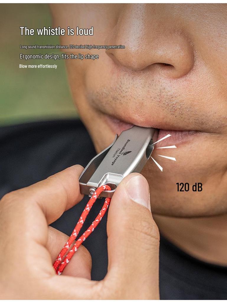 Ultralight Titanium Emergency Survival Whistle - 120dB, Portable & Durable