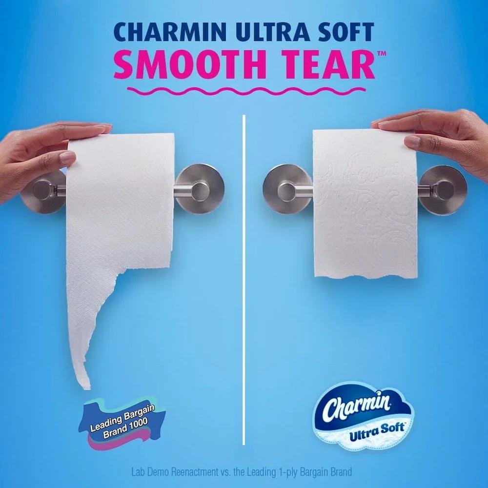 Ultra Soft Toilet Paper 6 Mega Rolls 2 Ply Septic Safe 1344 Sheets Absorbent Irresistible Softness Perforated Clean Tearing