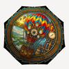 Steampunk Heißluftballon Reise Muster Regenschirm, tragbares und faltbares Design, 8 Speichen, ein lässiges Accessoire für Geburtstagsgeschenke von Freunden.