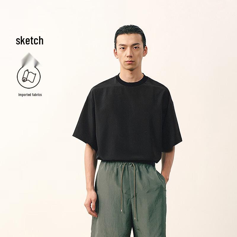 CROQUIS Men s 2026 Summer Loose-Fit Round Neck Short Sleeve Shirt XL