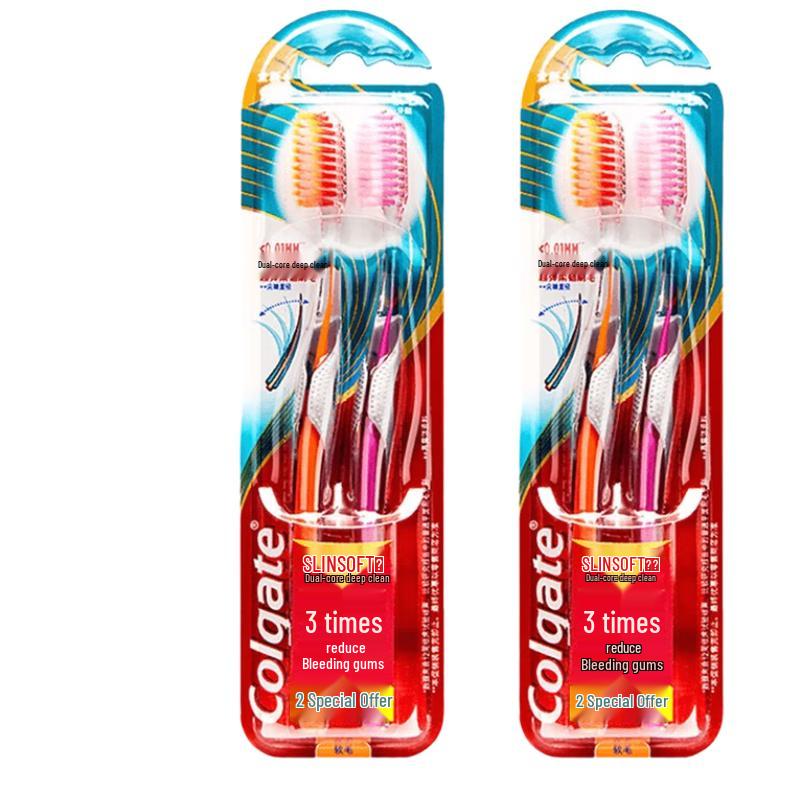 Colgate Fiber Soft Dual Core Deep Clean Toothbrush 4-Pack