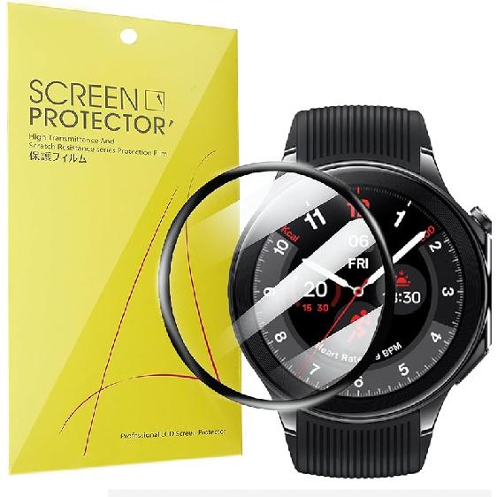 Lamshaw Compatible for OnePlus Watch 2 Screen Protector, [3 Pack] 3D Full Coverage PET Screen Protector Film Compatible with OnePlus Watch 2 3 Pack
