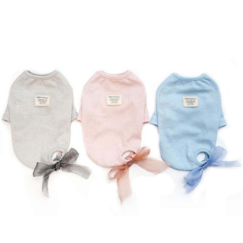 Autumn and Winter New Dog Clothes Cute Ribbon Bow Sweater Small Dog Teddy Cat Pet Clothing Puppy Clothes Puppy Sweater