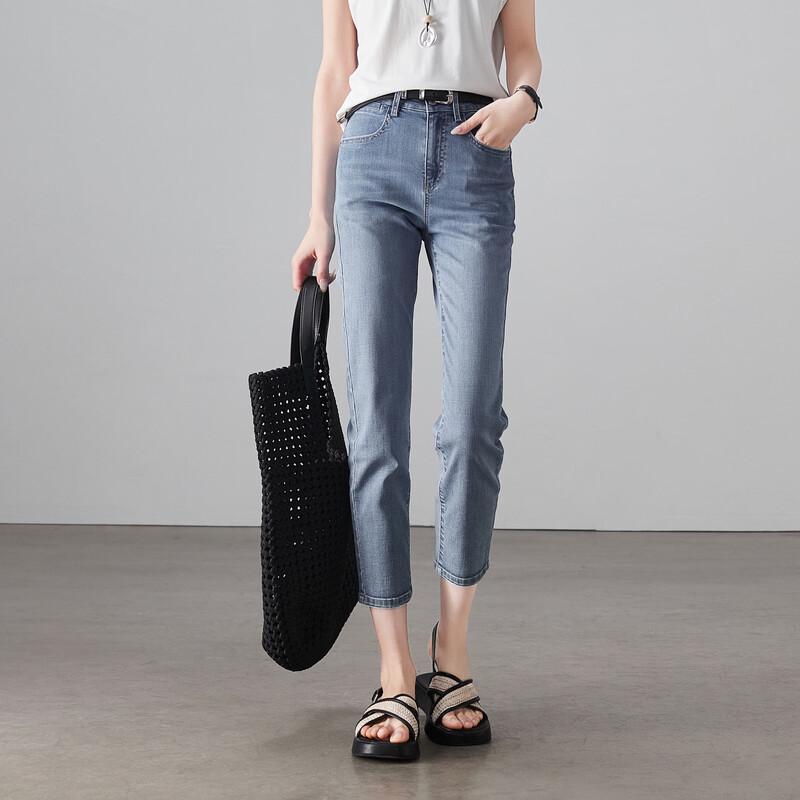 SOFSIL Women s High-Waisted Cropped Skinny Jeans 29/XL