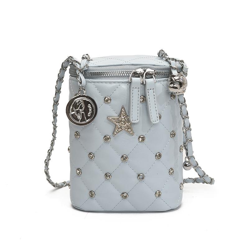 Design bright diamond box bag, new fashionable diamond chain bag, wind temperament crossbody shoulder bag