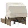 Double Sun Lounger with Canopy and Cushions Beige Poly Rattan