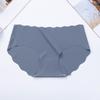 Fashionable Women's Underwear Wave Edge Solid Color Comfortable Breathable Summer Thin Low Waist Plus Size Women's Triangle Panties