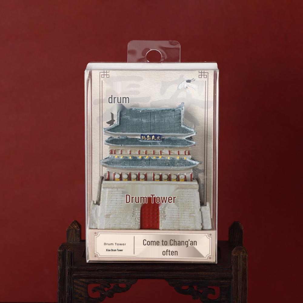 2025 Luminous Resin Fridge Magnet: Ancient Architecture Night Light City Tower Souvenir