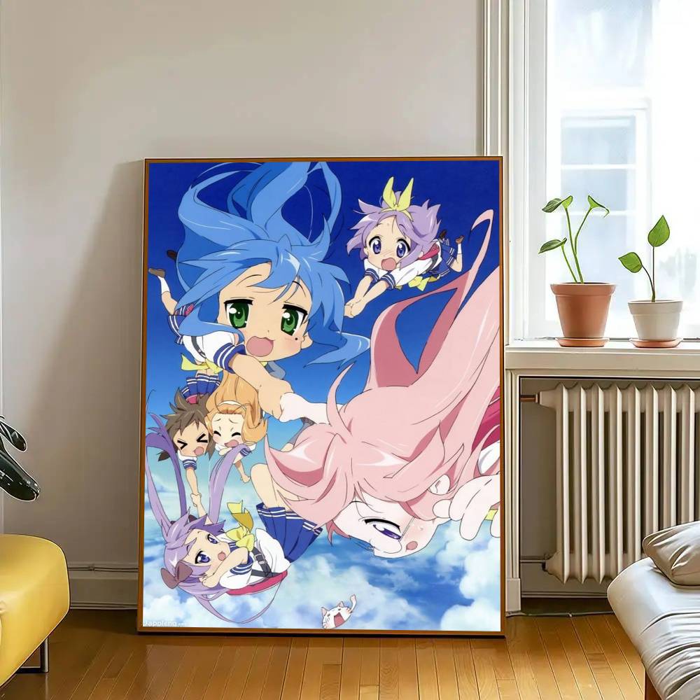 Cartoon L-Lucky S-Star ANIME   Classic Vintage Posters Whitepaper Prints Posters Artwork Kawaii Room Decor