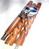 Victorian Brass Wooden Silver Human Skull Handle Design Folding Walking Stick 93.98 Cm Handcrafted Walking Cane Gift