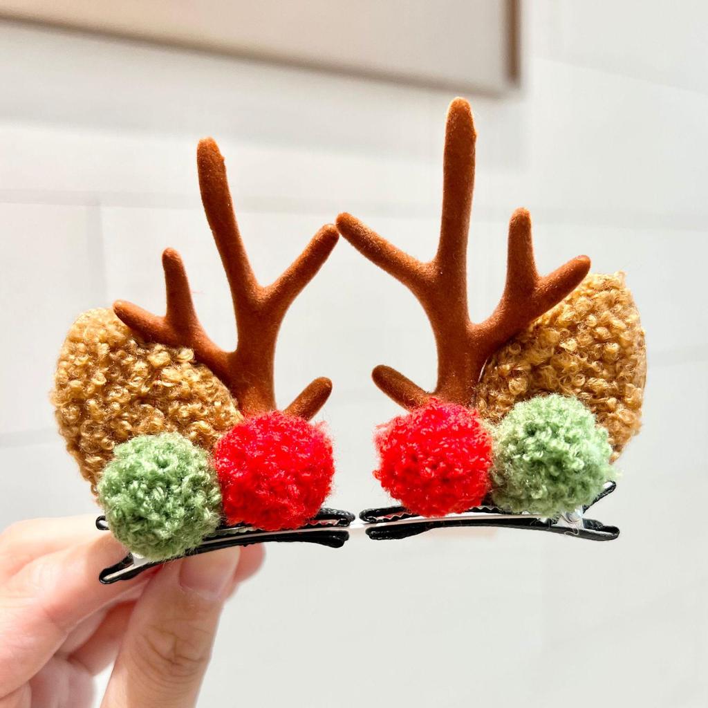 2025 Urocze Spinki do Włosów z Rogami Renifera - Świąteczne Nakrycie Głowy i Dodatek Biżuteryjny