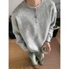 Men's warm fashionable big size heavy sweater soft high quality fabric Henry collar design loose casual sports long sleeve knitted bottom shirt