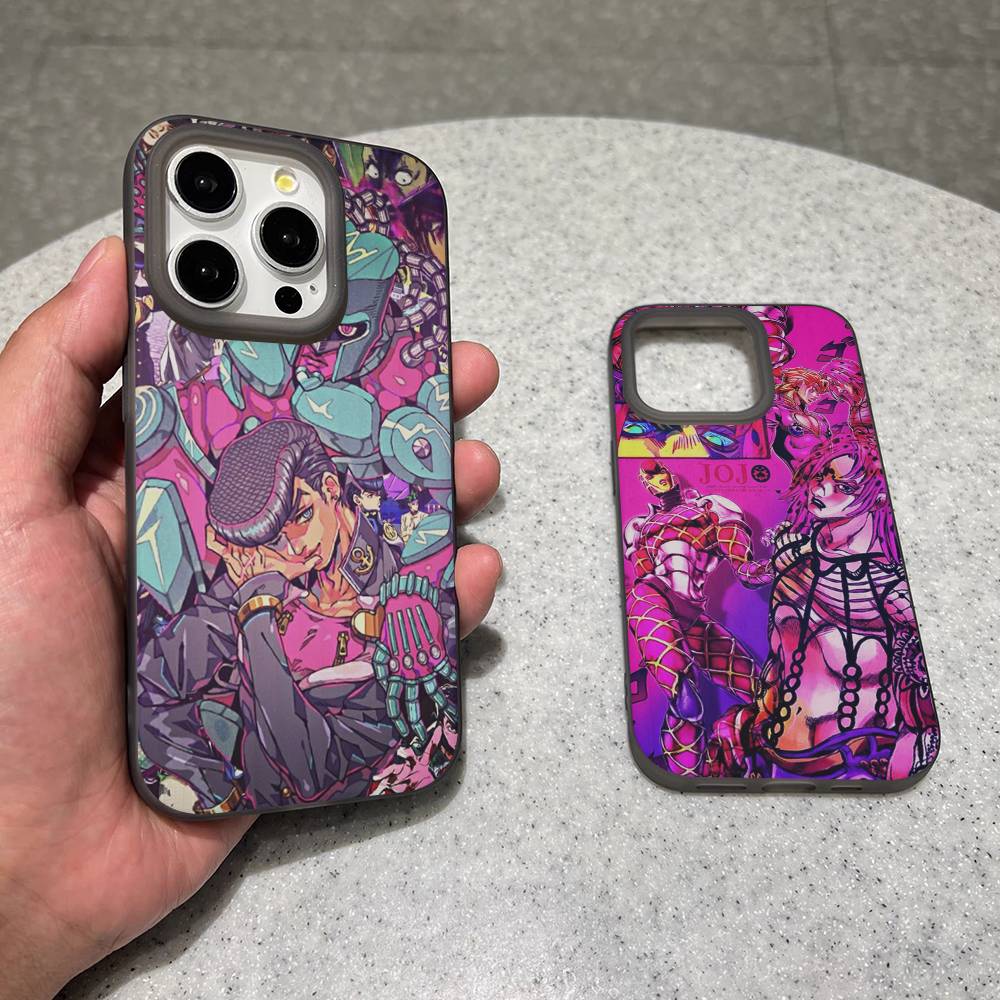 Anime Jojo Bizarre Adventure Für IPhone 17 16 15 11 12 13 14 Pro Max Plus Pro Wellige Transluzente Rückseite Handyhülle