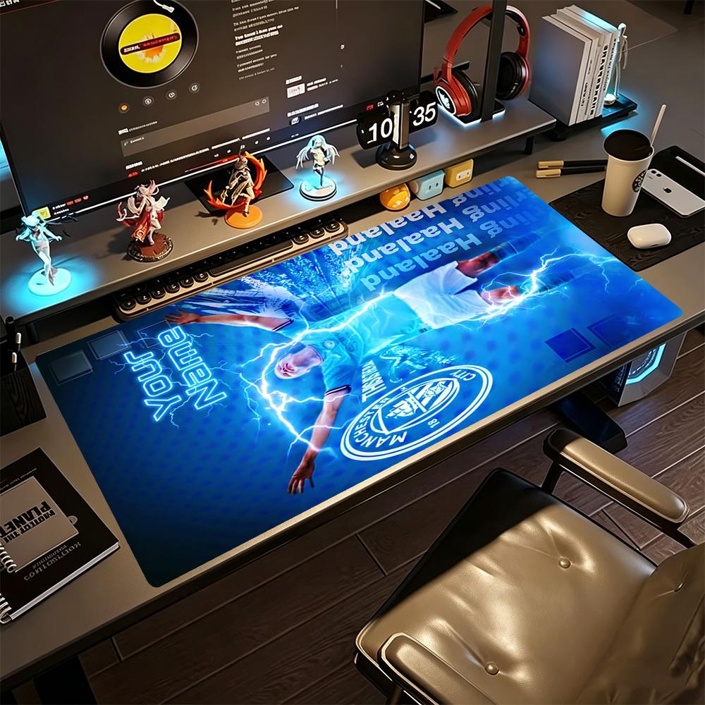 Haaland Personalized Text Mouse Pad Keyboard Mat Desktop Mouse Pad Non-Slip Rubber Bottom Gaming Accessories Ideal Gift for Gamers