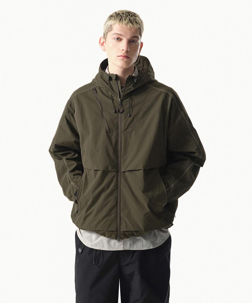 Musinsa Standard [City Leisure] Stitch Windbreaker Jacket [Olive Green]