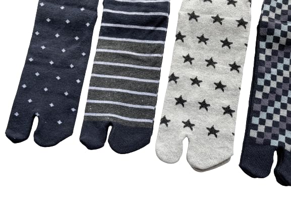 Eden Japan Comfortable Tabi Cotton with Sizes Set of your B06 Men's Socks, Blend, Heel, 25-27cm, 5-Pair (Pattern choice)