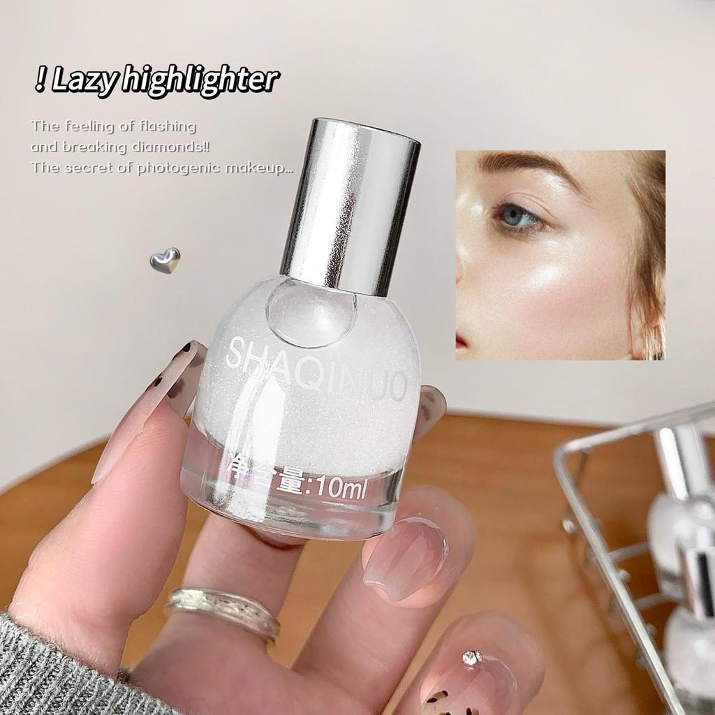 CROSSHAQINUO Shimmer Liquid Highlighter - Three-Dimensional, Clear & Translucent Glow Face Cosmetics.