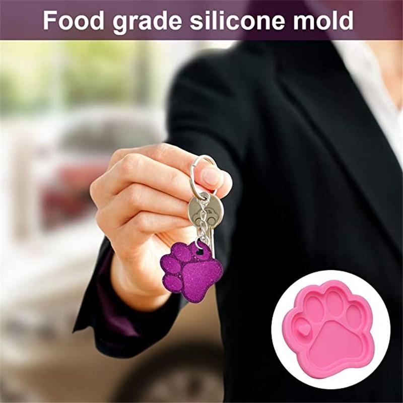 1/4pcs Dog Footprint Feet Mould Cake Molds Bone Mold Creative Cookie 3d Diy Cat Paw Silicone Bakeware Kitchen Accessories
