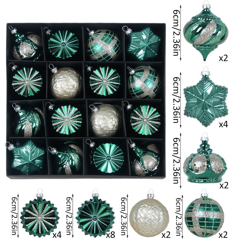 2026 Irregular Painted Electroplated Christmas Balls - 6cm, 24pcs Set for Creative Tree Ornaments.
